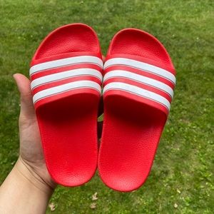 Red Adida Slides, US Size 11K